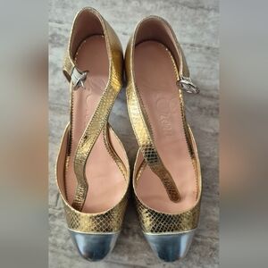 J. Crew Factory Gold and Silver Heels